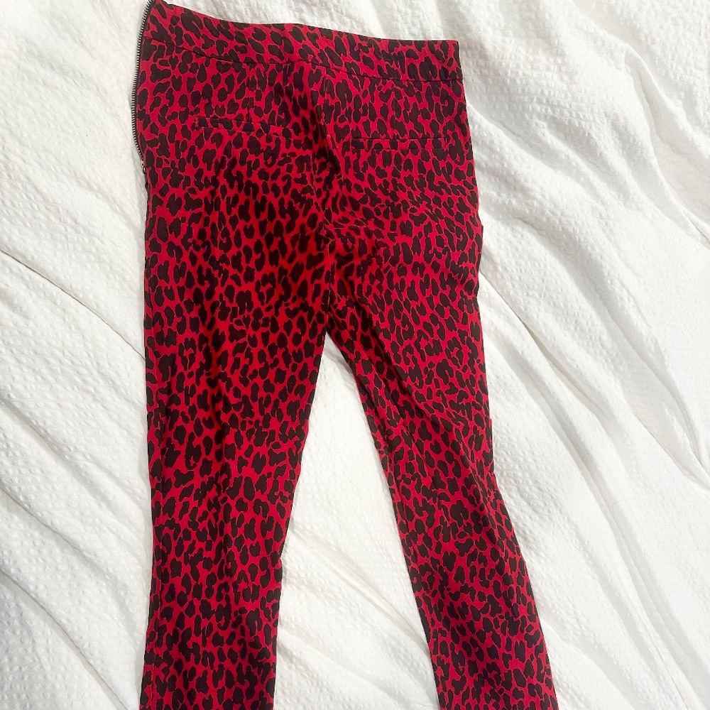 Red Leopard Zara Jeans Size Small